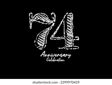 74 years anniversary celebration logotype white vector, 74th birthday logo, 74 number design, anniversary year banner, anniversary design elements for invitation card and poster. number design vector