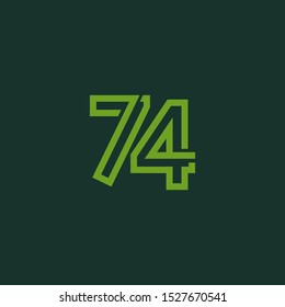 74 Years Anniversary Celebration Vector Template Design Illustration