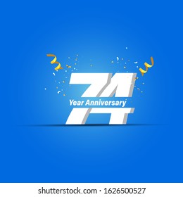 74 Years Anniversary Celebration Vector Template Design Illustration