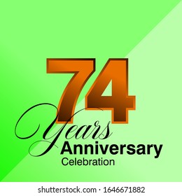 74 Years Anniversary Celebration Vector Template Design Illustration