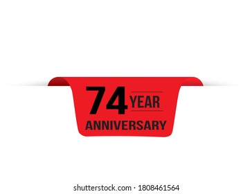 Ilustración de diseño de plantillas vectoriales de celebración de 74 años