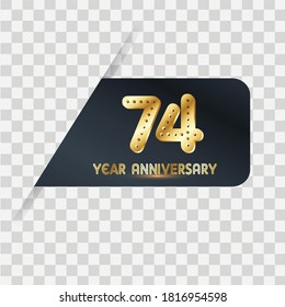 74 Years Anniversary Celebration Vector Template Design Illustration