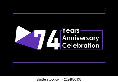 74 Years Anniversary Celebration Vector Template Design