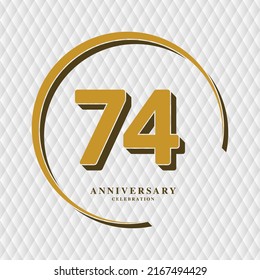 74 Years Anniversary Celebration Vector Template Design Illustration