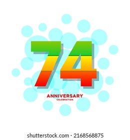 74 Years Anniversary Celebration Vector Template Design Illustration