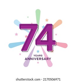 74 Years Anniversary Celebration Vector Template Design Illustration