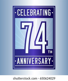 74 years anniversary design template. Vector and illustration