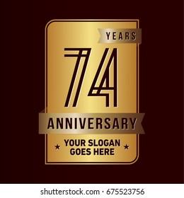 74 years anniversary design template. Vector and illustration.