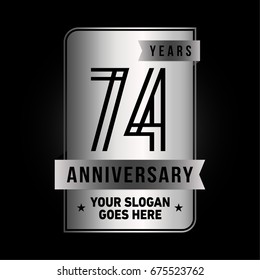 74 years anniversary design template. Vector and illustration.