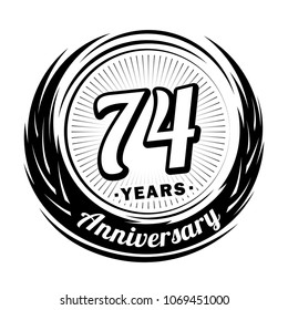 74 years anniversary. Anniversary logo design. 74 years logo.