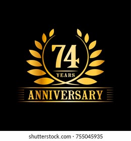 74 years anniversary logo template.