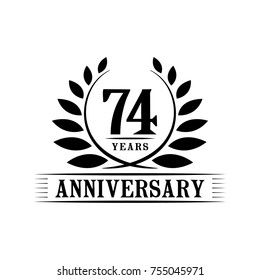 74 years anniversary logo template.
