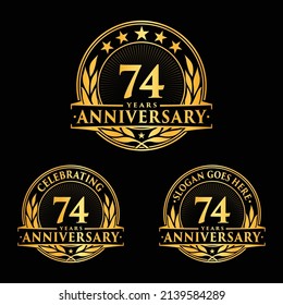 74 years anniversary set. 74th celebration logo collection. Vector and illustration. 