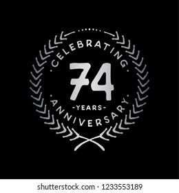 74 years design template. 74th vector and illustration.