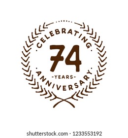 74 years design template. 74th vector and illustration.