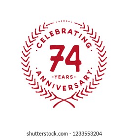 74 years design template. 74th vector and illustration.