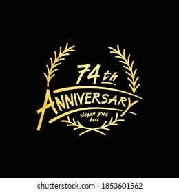74 years design template. Vector and illustration. 74th years logo.