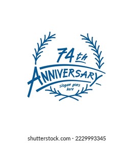 74 years design template. Vector and illustration. 74th years logo.