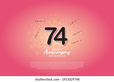 74th anniversary background with 3D number illustration