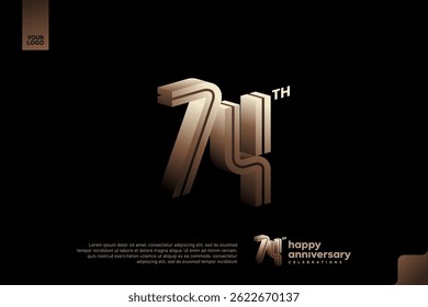 74th Anniversary Celebration with Festive 3D Number Design