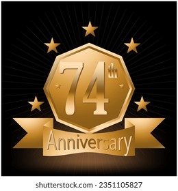 74th Anniversary Celebration Logo Vector