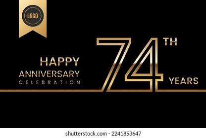 74th anniversary celebration template design. Logo Vector Template Illustration