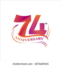 74th anniversary logo vector design