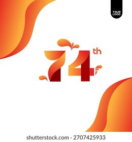 74-jähriges Jubiläums-Logo, Twist Ribbons Logo
