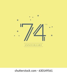 74th Anniversary vector logo template