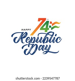 74th Indian Republic Day Celebration Background Design Template