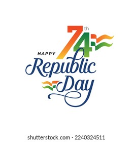 Plantilla de diseño de fondo para celebración del 74° Día de la República India