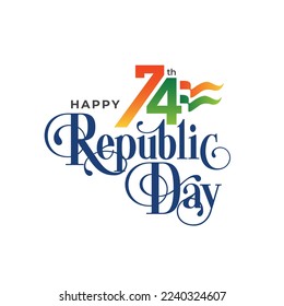 74th Indian Republic Day Celebration Background Design Template