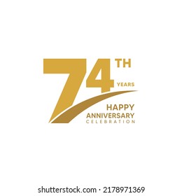 Plantilla de diseño para el 74º aniversario. ilustración de plantilla de vector