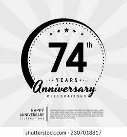 74th year anniversary design template. vector template illustration