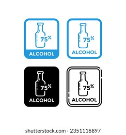 75% Diseño vectorial de logotipo Alcohol. Adecuado para empresas, bebidas, salud y etiqueta de producto