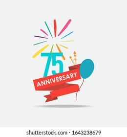 75 anniversary celebration vector concept template design illustration