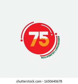 75 anniversary celebration vector concept template design illustration