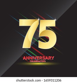 75 anniversary logo vector template. Design for banner, greeting cards or print