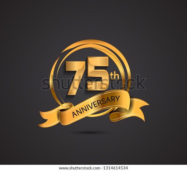 75 Anniversary Template Design Golden Color Stock Vector (Royalty Free ...