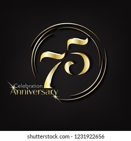 75 Anniversary Template Great Golden style with  dark background