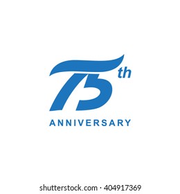 75 Anniversary Wave Logo Blue