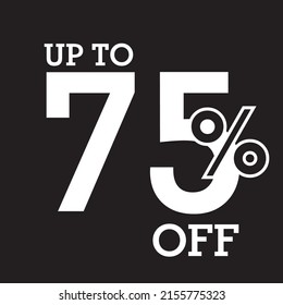 75% big sale upto off discount design. vetor illustration.