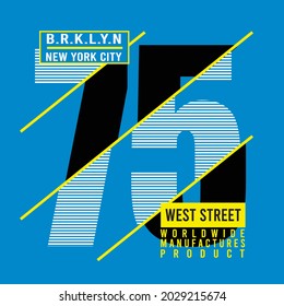 75 brooklyn new york city design typography vector illustration