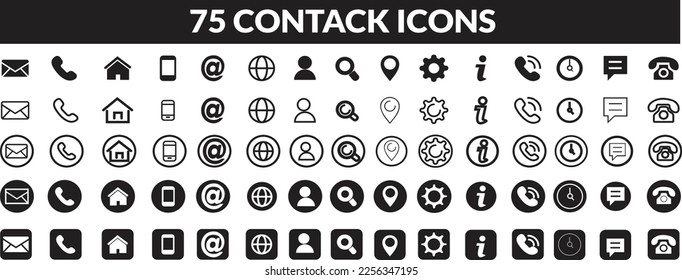 icono de contacto 75 
 para el símbolo de comunicación y soporte de información.