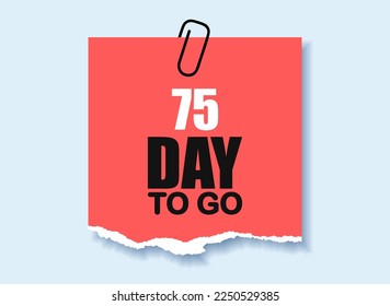 75 días para ir a la etiqueta de señalización ilustración de arte vectorial con fuente fantástica 