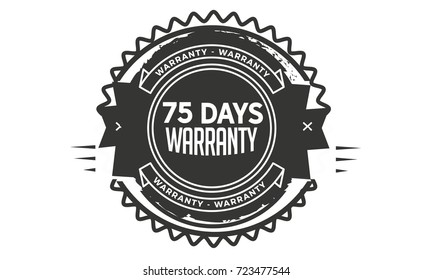 75 days warranty icon vintage rubber stamp guarantee
