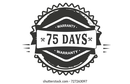 75 days warranty icon vintage rubber stamp guarantee