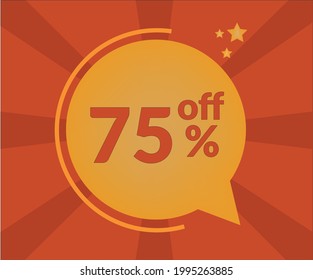 75% Rabatt Floating Ballon Kunst. Vectorized Discount Banner