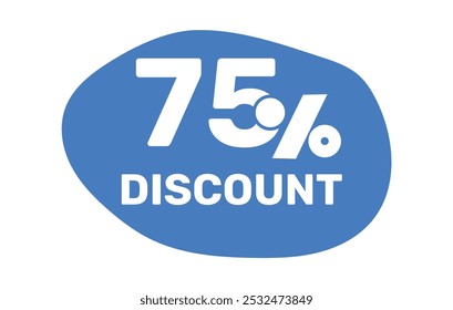 75% discount icon ticket template vector flat design