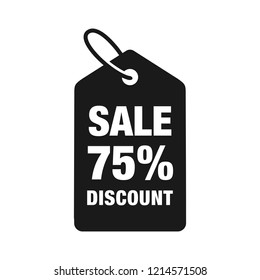 75% discount label symbols vector